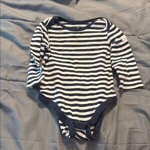 Navy Striped Kids One Piece